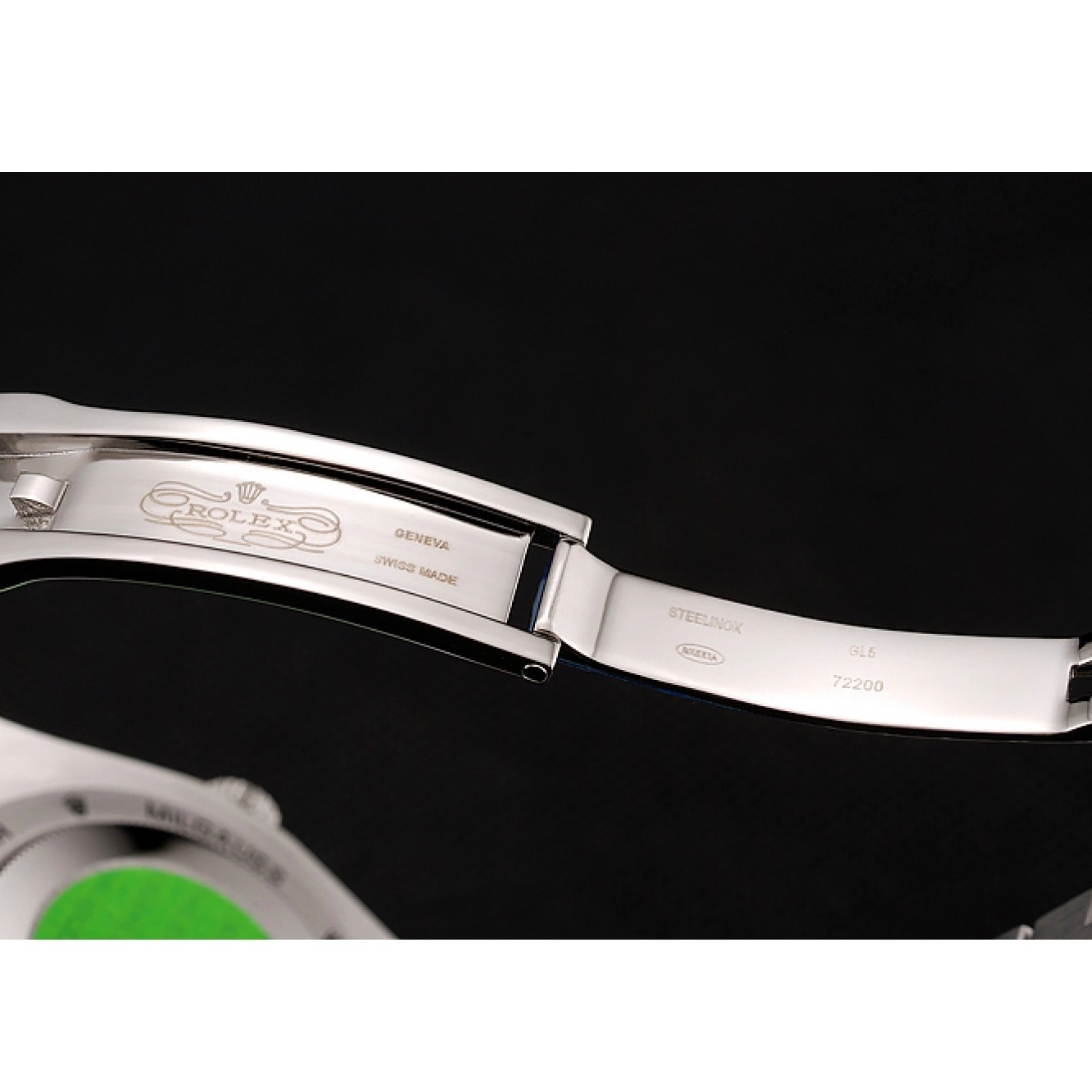 Aaa replica watch 1453966 Steel Swiss Diamond Case Diamond Rolex Dial Numerals Day-Date Stainless Black Bracelet 0817
